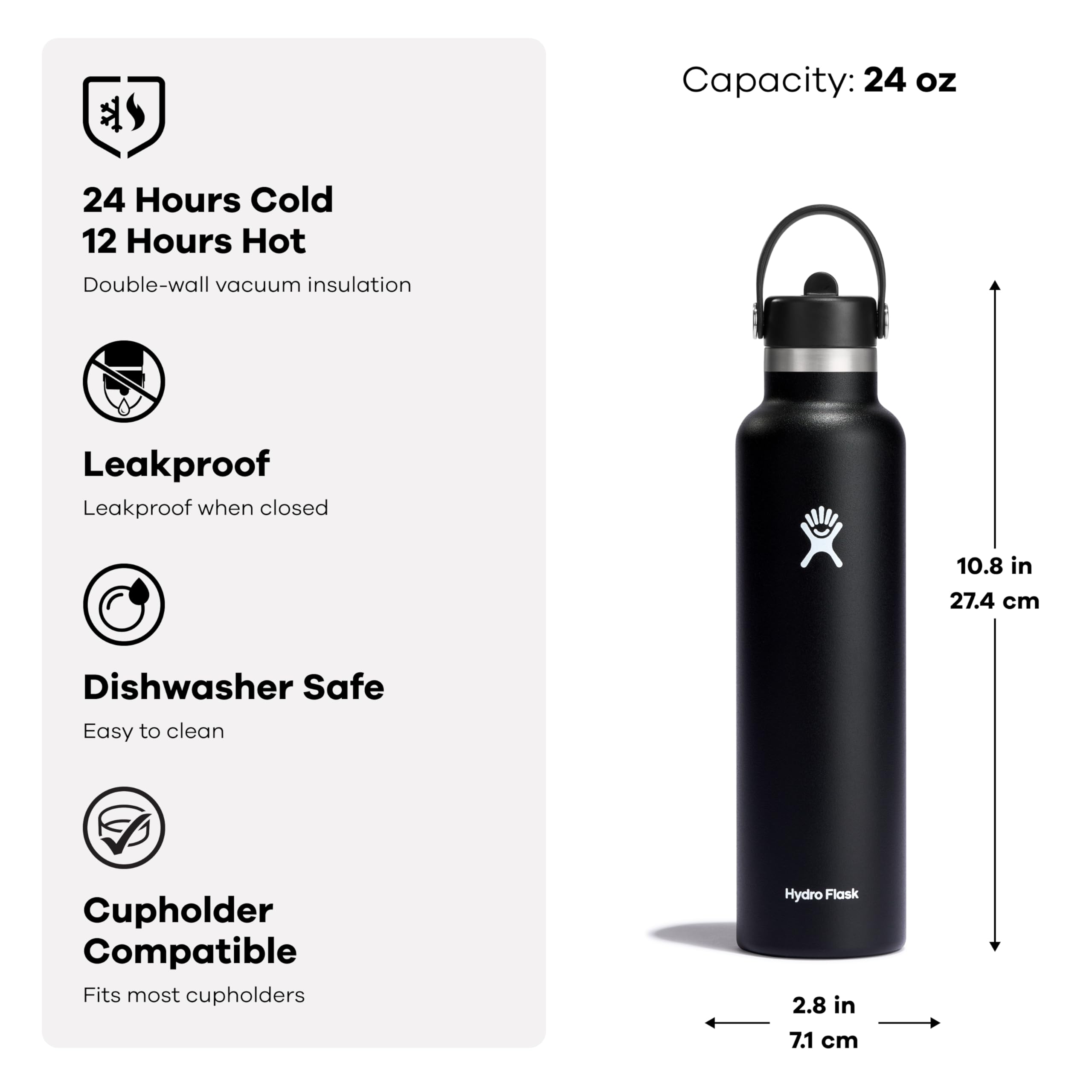 Amazon | Hydro Flask 24 Oz Standard Mouth with Flex Straw Cap